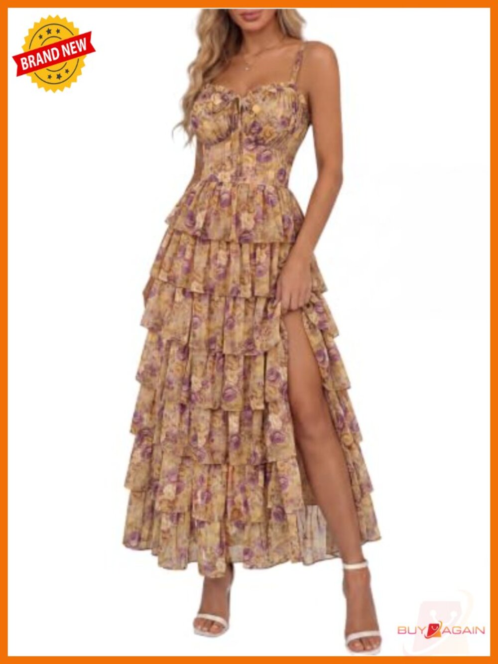 Floral Corset Maxi Dress Sweetheart Neck Sleeveless Formal Wedding